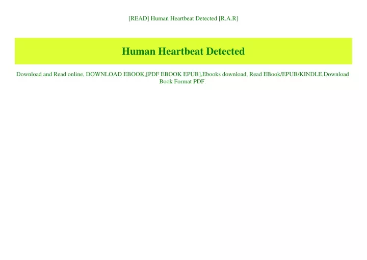 read human heartbeat detected r a r