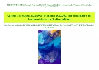 [PDF] DOWNLOAD READ Agenda Teocratica 20222023 Planning 20222023 per il ministero dei Testimoni di Geova (Italian Editio