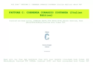 Pdf free^^ FATTORE C COERENZA CORAGGIO COSTANZA (Italian Edition) eBook PDF