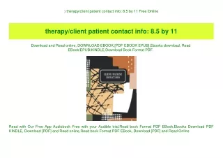 ^READ) therapyclient patient contact info 8.5 by 11 Free Online