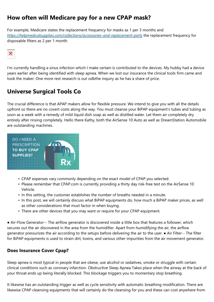 how often will medicare pay for a new cpap mask