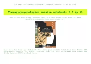 PDF READ FREE Therapypsychologist session notebook 8.5 by 11 EBook