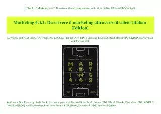 [Ebook]^^ Marketing 4.4.2 Descrivere il marketing attraverso il calcio (Italian Edition) EBOOK #pdf