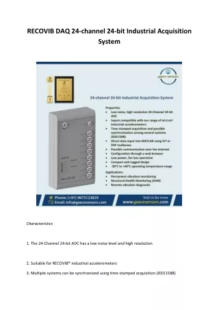 recovib daq 24 channel 24 bit industrial