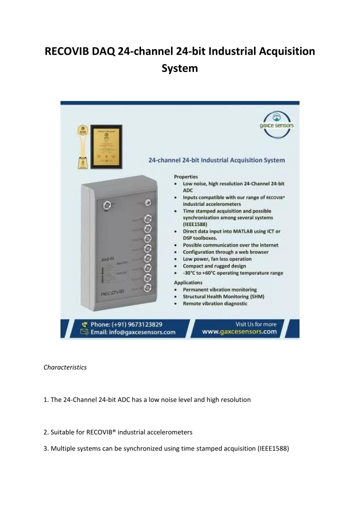 recovib daq 24 channel 24 bit industrial