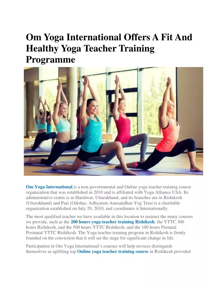 om yoga international offers a fit and healthy