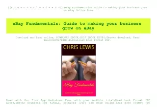 [[F.r.e.e D.o.w.n.l.o.a.d R.e.a.d]] eBay Fundamentals Guide to making your business grow on eBay Online Book