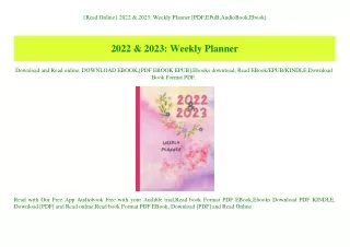 {Read Online} 2022 & 2023 Weekly Planner [PDF EPuB AudioBook Ebook]