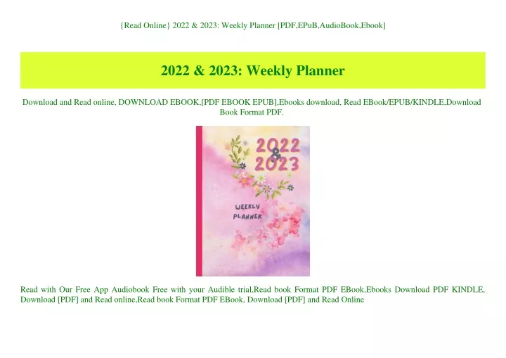 read online 2022 2023 weekly planner pdf epub