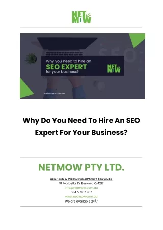 Why Do You Need To Hire An SEO Expert For Your Business