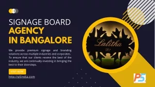 Signages Board Agencies in Bangalore  P5 India