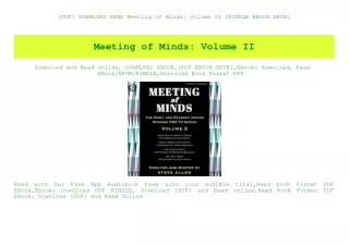 [PDF] DOWNLOAD READ Meeting of Minds Volume II [KINDLE EBOOK EPUB]