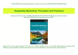READ [EBOOK] Hospitality Marketing Principles and Practices [[FREE] [READ] [DOWNLOAD]]