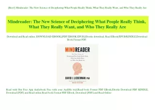 [Best!] Mindreader The New Science of Deciphering What People Really Think  What They Really Want  and Who They Really A