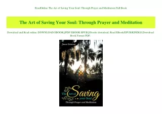 ReadOnline The Art of Saving Your Soul Through Prayer and Meditation Full Book