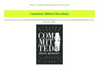Pdf free^^ Committed Biblical Masculinity Free Download