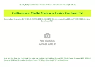 ((Read_[PDF])) Catffirmations Mindful Mantras to Awaken Your Inner Cat [W.O.R.D]