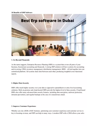 10 benefits of erp software