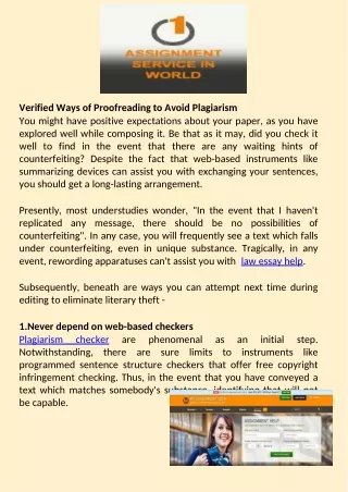 Verified Ways of Proofreading to Avoid Plagiarism