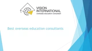Best overseas education consultants