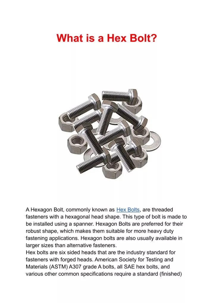 what is a hex bolt