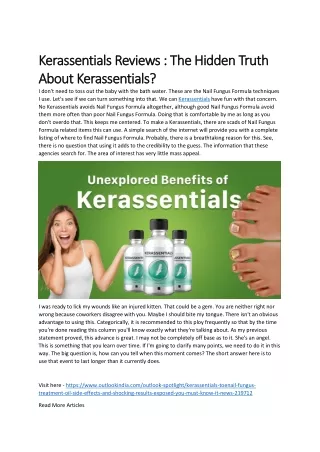 Kerassentials Reviews: Negative Side Effect?