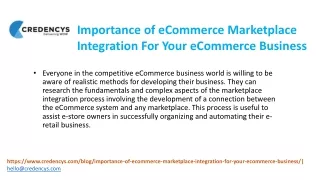 importance of ecommerce marketplace integration