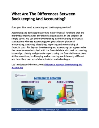 what are the differences between bookkeeping