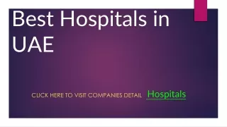 Best Hospitals in UAE