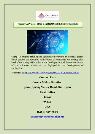 CompTIA Project  (PK0-004)TRAINING & CERTIFICATION