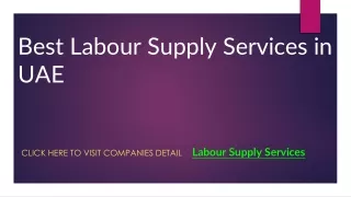Best Labour Supply Services in UAE