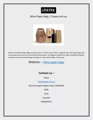 wine paper bags paypa com au