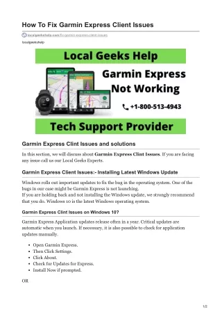 how to fix garmin express client issues