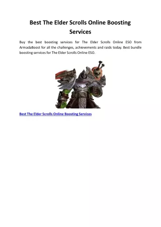best the elder scrolls online boosting services