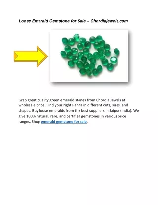 loose emerald gemstone for sale chordiajewels com