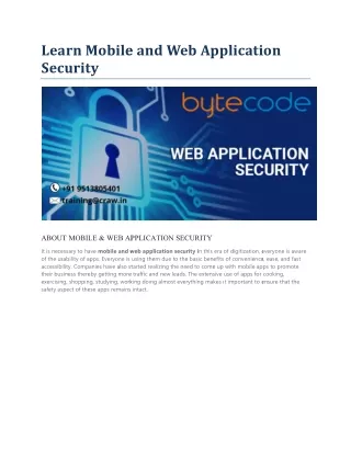 learn mobile and web application security