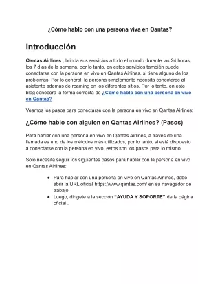 ¿Cómo hablo con una persona viva en Qantas?