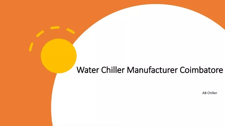 water chiller manufacturer coimbatore