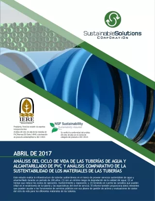 Life cycle analysis of water and sewage pipes of PVC