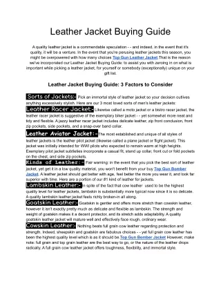 leather jacket buying guide