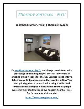 Jonathan Levinson, Psy.d. | Therapist-ny.com