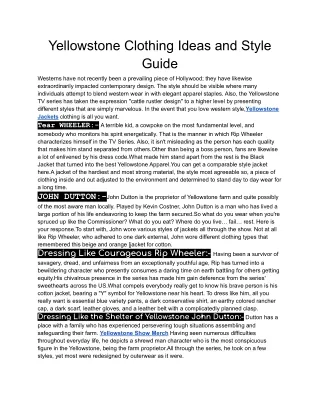 yellowstone clothing ideas and style guide