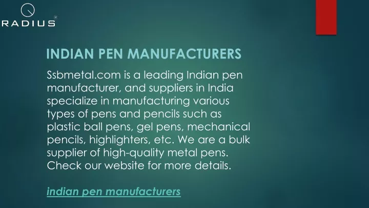 indian pen manufacturers