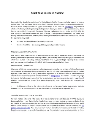 Start Your Career in Nursingnurse