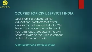 Courses for Civil Services India  Xpertify.in