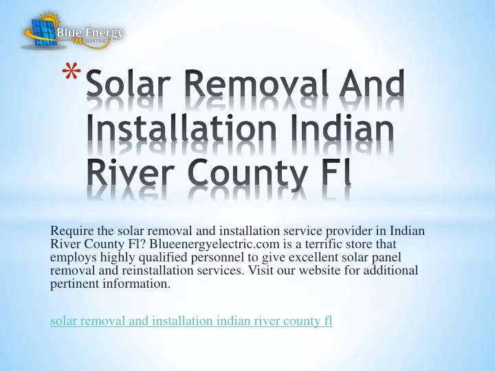 solar removal and installation indian river county fl