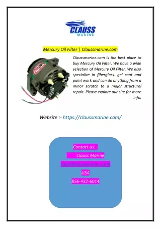 mercury oil filter claussmarine com