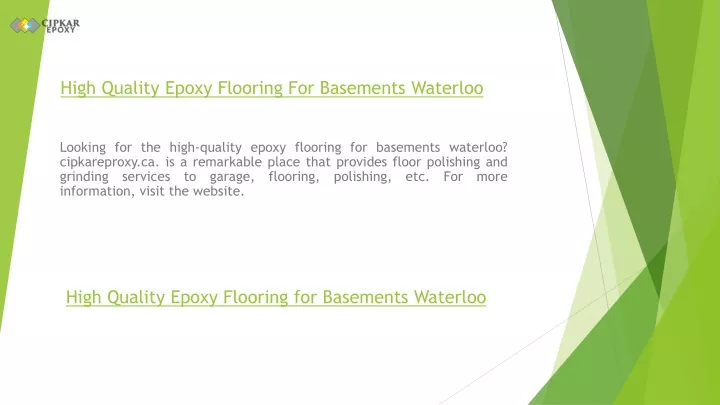 high quality epoxy flooring for basements waterloo