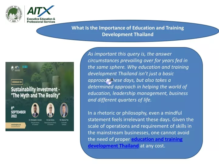 what is the importance of education and training