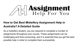 how to get best midwifery assignment help
